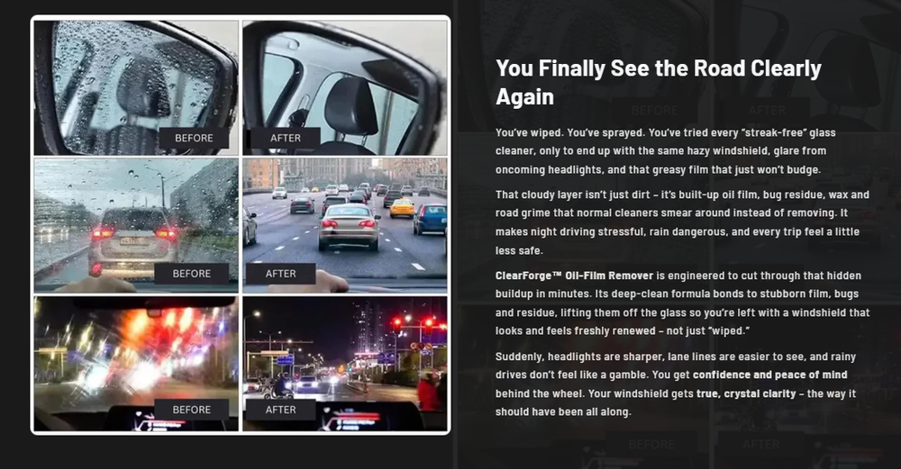 ClearForge Oil-Film Remover – Restores Crystal Visibility in Minutes